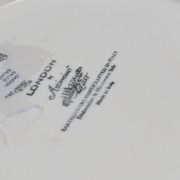 London by Artimino Salad Plates Set of 2 Vintage Brown White Italy - Picture 7 of 8